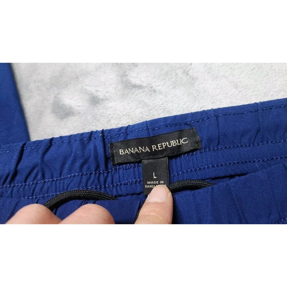 Banana Republic Men's L‎ Blue Drawstring Jogger Trousers Athletic Hiking Sports